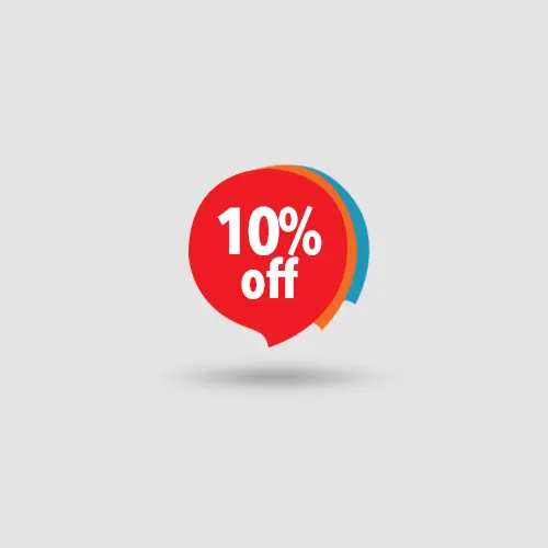 Here's an alt tag for the image: 10% off sale badge.